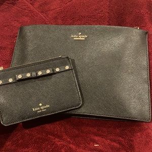 Black Kate Spade purse and wallet
